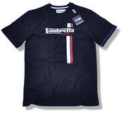 View Item Lambretta Distress Twin Stripe T Shirt Black